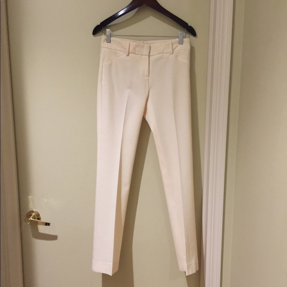 Theory Wool Trousers Ivory Size 2
